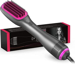 EzzA 3 in 1 Hair Dryer Brush & Hair Straightener Brush, Professional 1200W Powerful Ceramic Tourmaline Ionic Hot Air Brush