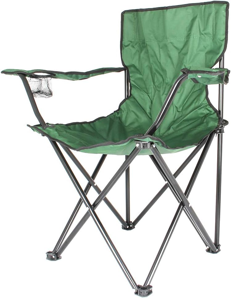 Folding Camping Chair | Portable Beach Chair with Cup Holder | With Carry Bag | For Fishing, Camping, Picnic, BBQ, Beach & Other Outdoor Activities